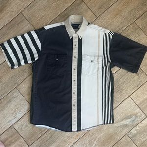 Vintage 90s Wrangler color block/ stripe shirt